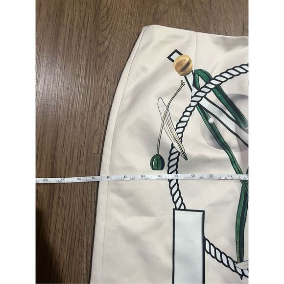 FABIANA C Green Leaf Bamboo Mini Skirt size 12 Us size S - Picture 6 of 7